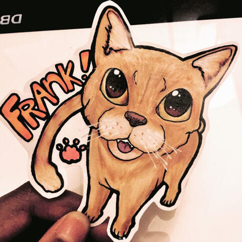 Custom Sticker - Frank the Kitty